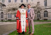 The Lord Mayor of Leeds Councillor Stephen Holroyd and his consort, Simon Mapals.