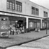 Barkly Parade, on Dewsbury Road in December 1938. On left is the leather and hardware store, cigarette machine can be seen outside store.