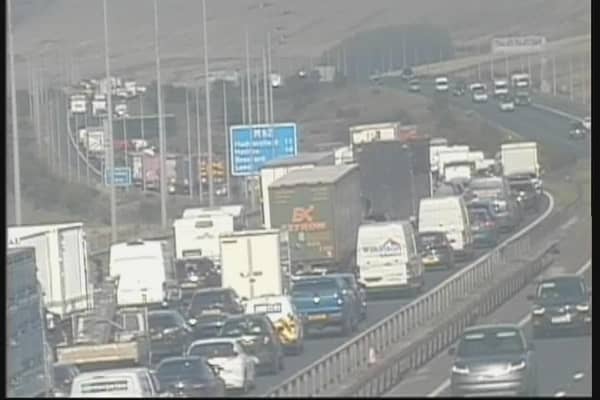 The stretch of the M62 between Junction 22 and Junction 23 is currently experiencing congestion, which could last up to 70 minutes this evening.