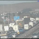 The stretch of the M62 between Junction 22 and Junction 23 is currently experiencing congestion, which could last up to 70 minutes this evening.