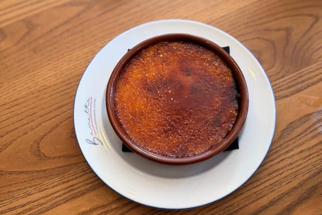 Crème brule at Bavette, Leeds.