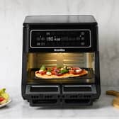 The Breville Halo Flexi air fryer features an 11-litre design with removable divider and dual cooking zones