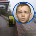Childe (inset) attacked the man at a bus stop in Garforth.