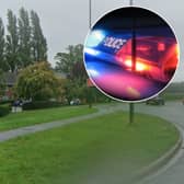 The car crashed after being mounted in the roundabout near Toby Carvery in Oulton.