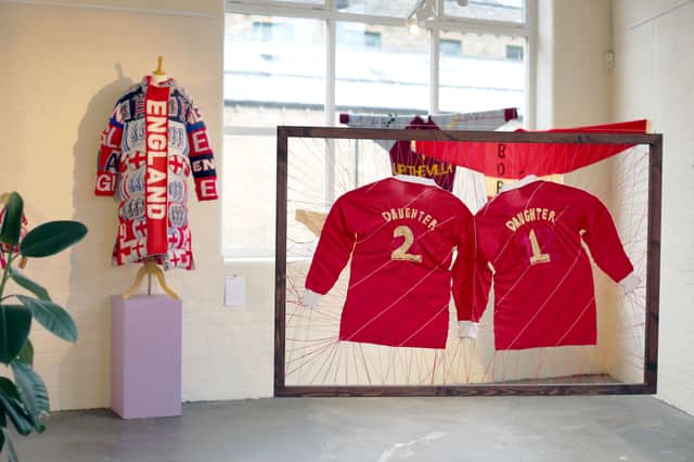For the Love of Textiles  has launched at Sunny Bank Mills, in Farsley, and a striking wedding collection is at the heart of the exhibition