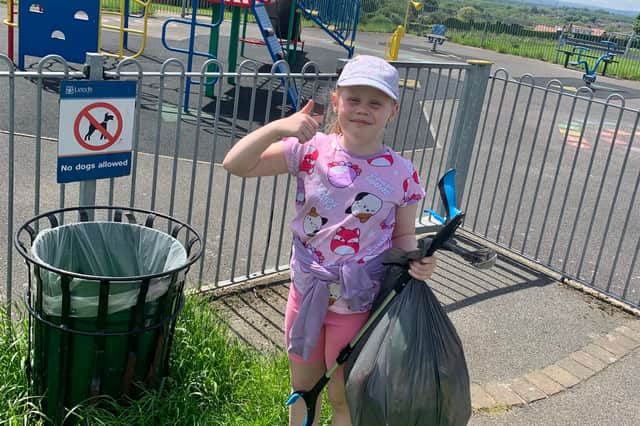 Millie has raised over £300 for Leeds Stars through a litter-picking challenge