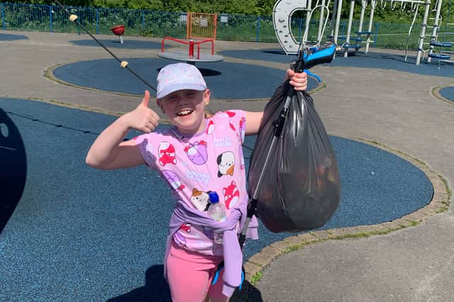 Millie has been shocked by the amount of litter she has found across parks in Leeds
