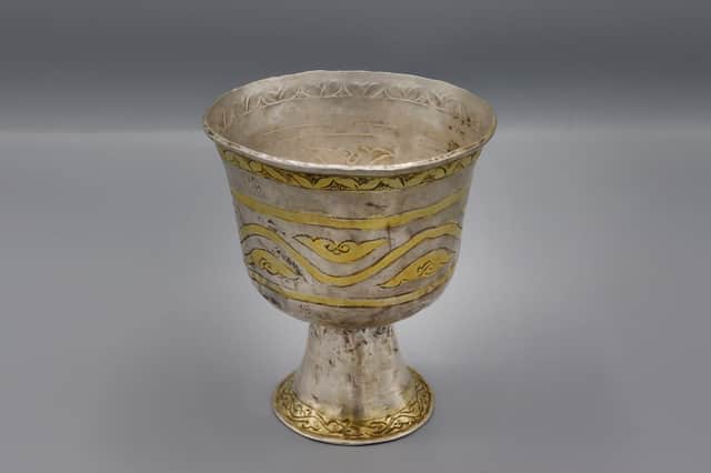 A silver goblet from the 13-14th century
