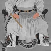 A copy of the original Chinggis Khaan’, painting on silk. 