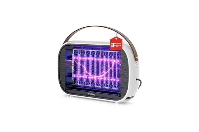 The Buzbug LED Bug Zapper Indoor uses dual-band attraction technology to help tackle flies and mosquitoes indoors.