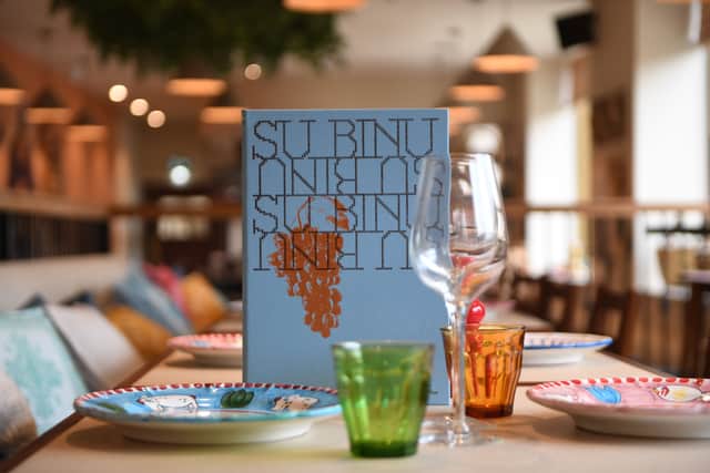 The menu is written in Sardinian dialect and packed with dishes named after Rafa's family members.