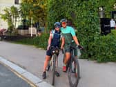 Grace and Jon Ince in Oslo after cycling 1,700 miles from Leeds.
