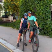 Grace and Jon Ince in Oslo after cycling 1,700 miles from Leeds.
