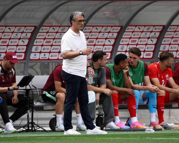 RETURN: For Leeds United winger Noah Okafor from the Switzerland bench, above, in Saturday's friendly against Australia in California.