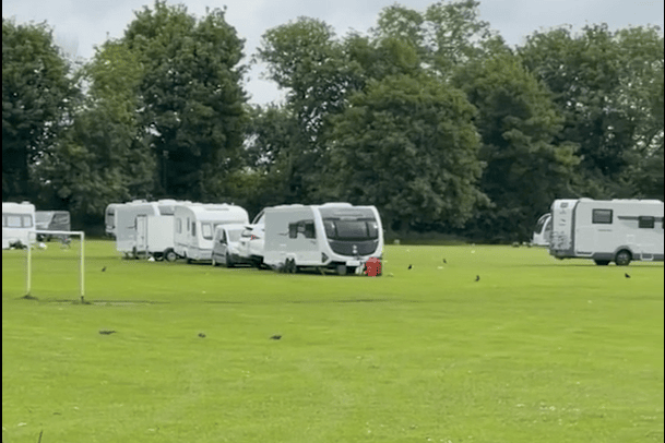 An unauthorised camp in Soldier’s Field in June