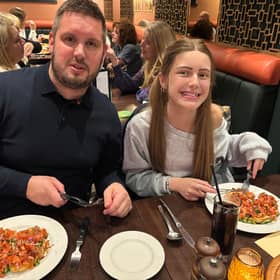 Isla and her dad, Sean, who described the at-home service as 'crucial'.