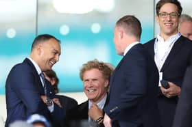 SUPPORT: For the World Cup party from Leeds United investor Will Ferrell, centre.