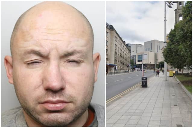 Morris (pictured) was almost unconscious in Leeds City Centre