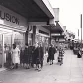 A busy Bramley Shopping Centre in December 1979.