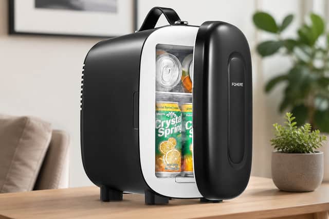The FOHERE Mini Fridge is Amazon’s current bestseller, with more than 800 units sold in the past month thanks to its compact size, quiet operation and ability to cool or warm drinks and snacks.