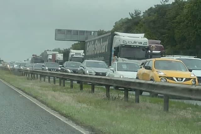 There are major delays on the A1(M) near Leeds following a crash