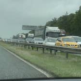 There are major delays on the A1(M) near Leeds following a crash 