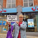 Judith Weelands has been protesting outside of the TUI office on Lands Lane in Leeds city centre over her "disgraceful" holiday experience in Cape Verde.