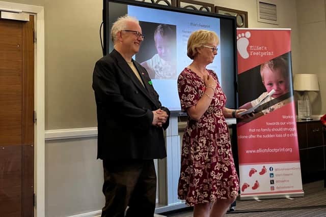 Andrea and John Kerslake at the launch of Holding Leeds Through Loss, a campaign by SUDIC charity Elliot's Footprint