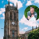 Leeds Minster Director of Music Alex Woodrow (inset) is swapping keyboards for hiking boots to walk 104 miles to Scarborough for charity