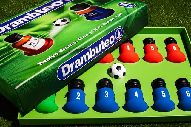 Combining miniature whiskies with flick-to-kick football action, Drambuteo is designed for fans who have swapped juice boxes for drams