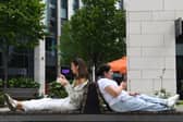 19th June 2026
People enjoy their lunch break in the sunshine at Wellington Place, Leeds
Picture Gerard Binks