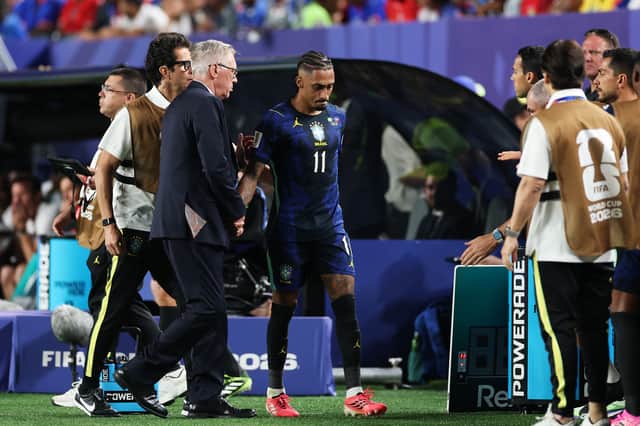 Raphinha was forced off during the first-half for Brazil.