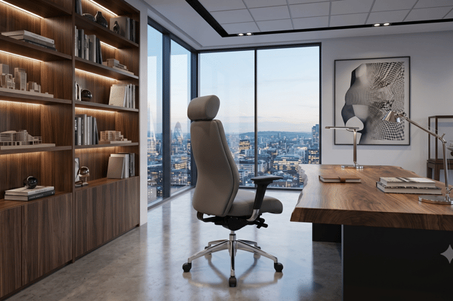 Built for demanding 24-hour use, the chiropractor-endorsed iTask chair combines premium leather with extensive ergonomic adjustment