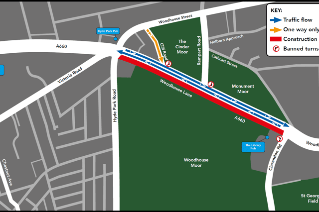 Construction works will be between Hyde Park Corner and Spenceley Street, including the Clarendon Road junction.