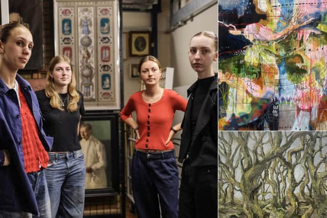 Curators, including (left-right) Lucy Cameron, Ellie Boyce, Rosanna Martin and Zofia Gmurek have brought together a campus-wide exhibition at the University of Leeds this summer.