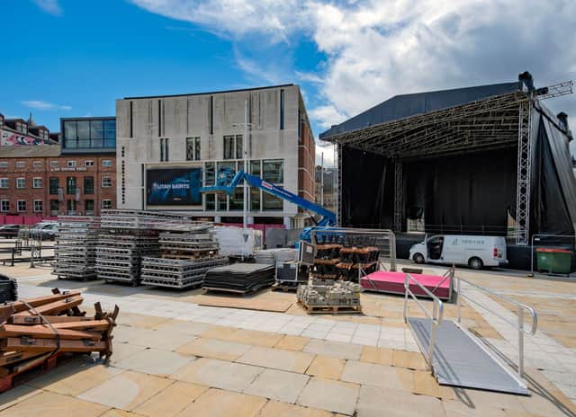 A spectacular outdoor stage has appeared in Millennium Square ahead of the Summer Series