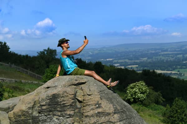 Josh Dunn takes a selfie on Surprise View on Otley Chevin