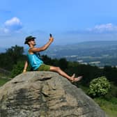 Josh Dunn takes a selfie on Surprise View on Otley Chevin