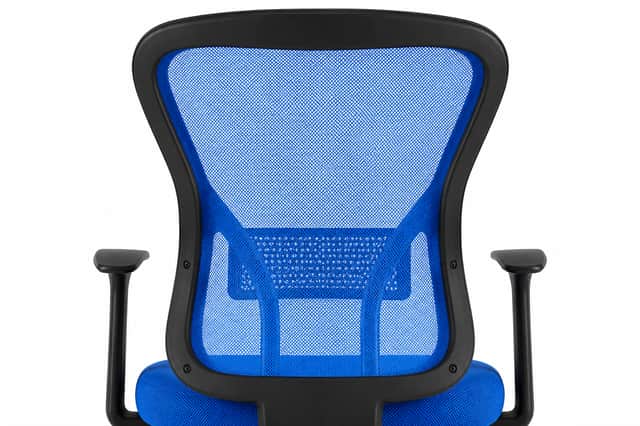 The chair’s breathable mesh back allows air to circulate more freely during warmer working days