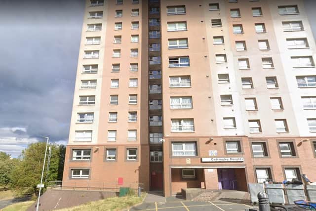 Officers responded to reports of an assault outside Cottingley Heights this morning