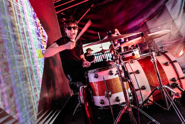 Brandon Crook delivers the driving beat behind The Sherlocks' triumphant homecoming at. Sheffield SteelYard.