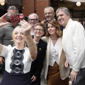 Mayor of West Yorkshire Tracy Brabin takes a selfie with Mayor of York and North Yorkshire David Skaith (obscured), Bev Craig leader of Manchester City Council and Labour’s candidate for Mayor of Greater Manchester (centre), Mayor of the North East Kim McGuinness (second right), Mayor of the West Midlands Richard Parker (back second left), Mayor of South Yorkshire Oliver Coppard (back second right) and Mayor of the Liverpool City Region Steve Rotherham (Peter Byrne/PA)