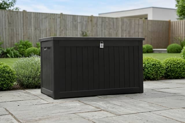 The Olsen & Smith outdoor storage box is now 40% off on Amazon, offering a practical way to tidy up gardens and patios