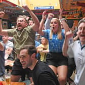 1st July 2026
England v DR Congo, World Cup last 32 round at Beck and Call, Chapel Allerton, Leeds
Pictured fans reactions as England draw level
Picture Gerard Binks