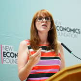 Angela Rayner delivers a speech to a New Economics Foundation. Credit: Jordan Pettitt/PA Wire