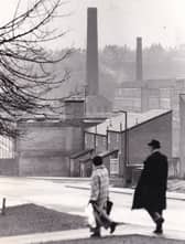 February 1980 and this famous towering landmark was earmarked for demolition. Permission had been granted by planners for the chimney at the U.D.S tailoring division to be pulled down. The 100ft  plus giant was built in 1936 and was a well known skyline feature. It was to be taken down a stone at a time as part of the demolition of the boiler house area and a factory building.