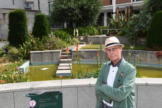 Pictured parks campaigner Peter Fawcett at the Nelson Mandela Gardens, Leeds 

