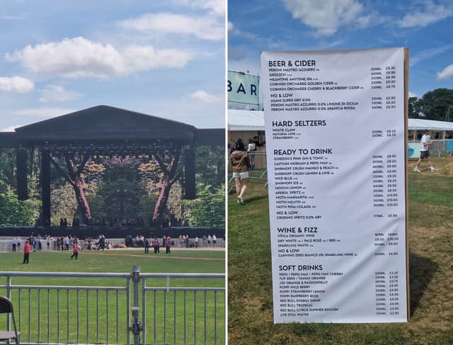 Drink prices at Roundhay Festival in Leeds