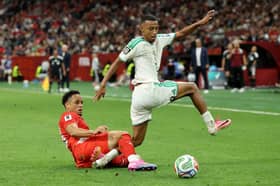 LAST TO PLAY: Leeds United star Noah Okafor, left, with Switzerland.