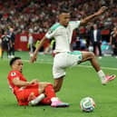 LAST TO PLAY: Leeds United star Noah Okafor, left, with Switzerland.